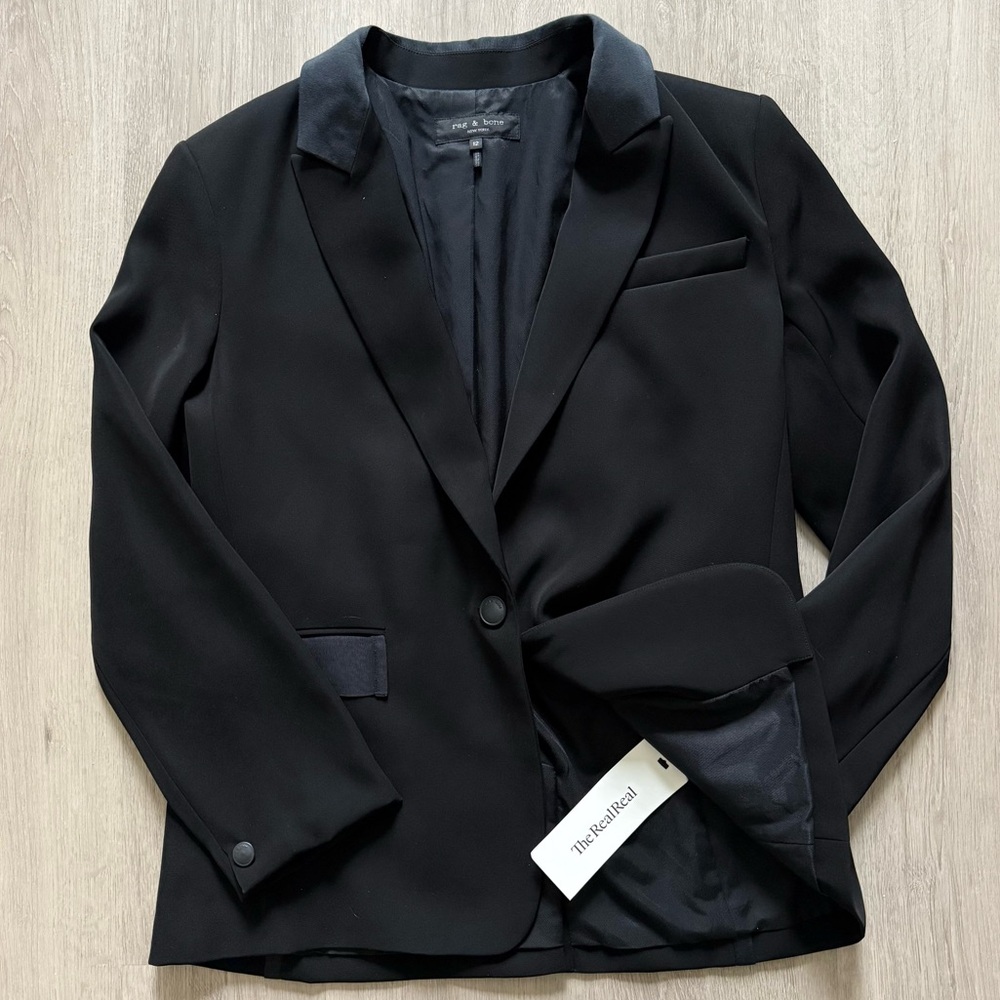 Rag & Bone Rylie Tuxedo Blazer Black Size 12 - TRR Authenticated